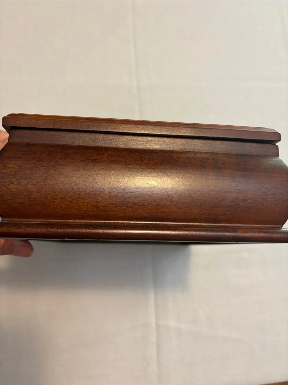 Wood and Embossed Leather Decorative Jewelry Box - Brown